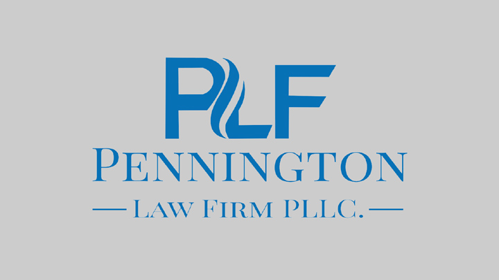 Pennington Law Firm PLLC logo gray background